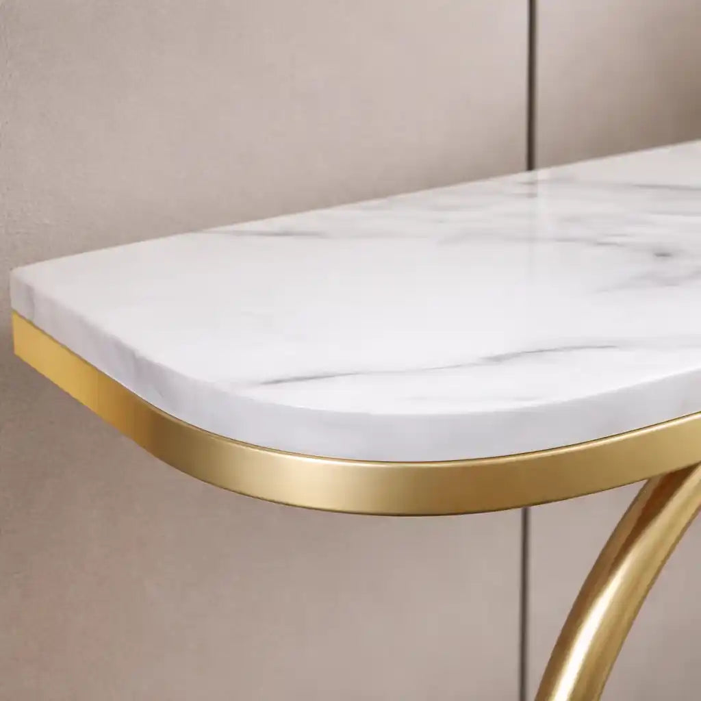 Circular Decorative Golden Metal Finish Stylish Console Table