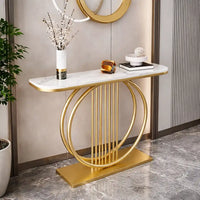 Circular Decorative Golden Metal Finish Stylish Console Table