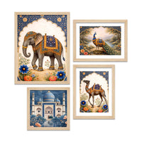 Classic Indian Royal Decor Wall Frame Set of Four