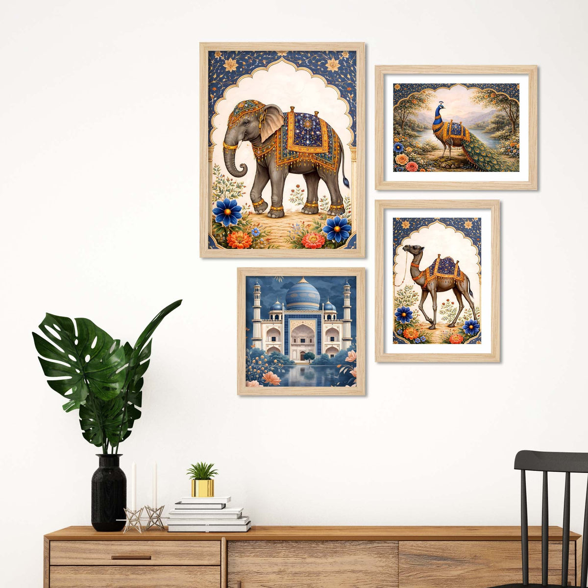 Classic Indian Royal Decor Wall Frame Set of Four