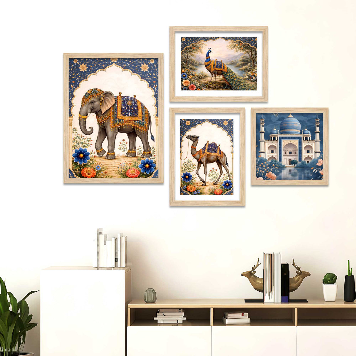 Classic Indian Royal Decor Wall Frame Set of Four