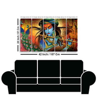 Classic Lord Krishna Premium Wall Painting of Five Pieces