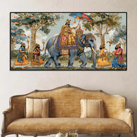 Classic Maharaja Elephant Ride Canvas Painting