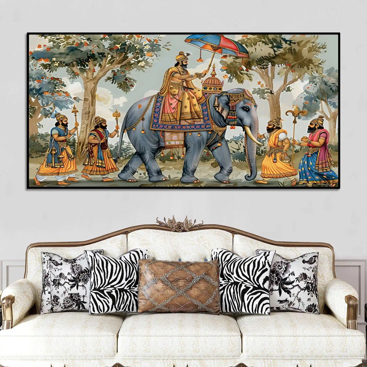 Classic Maharaja Elephant Ride Canvas Painting