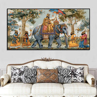 Classic Maharaja Elephant Ride Canvas Painting