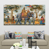 Classic Maharaja Elephant Ride Canvas Painting