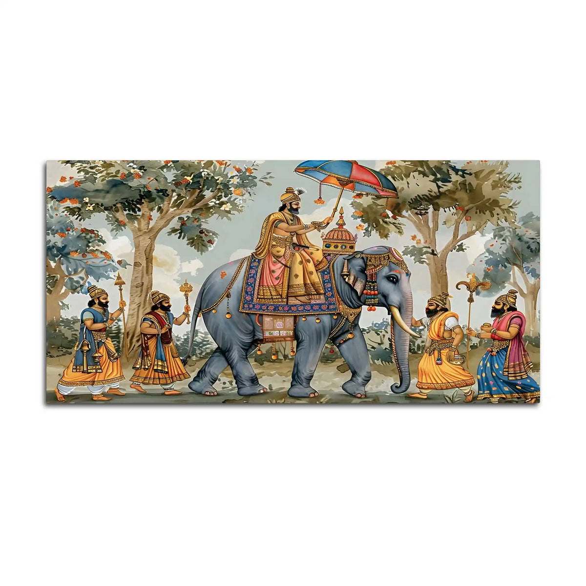 Classic Maharaja Elephant Ride Canvas Painting