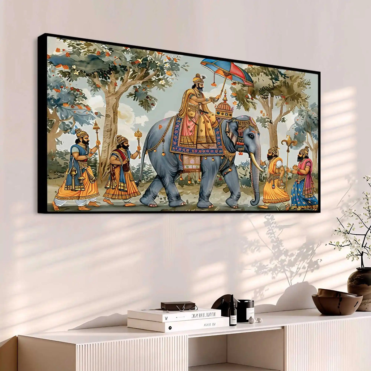 Classic Maharaja Elephant Ride Canvas Painting