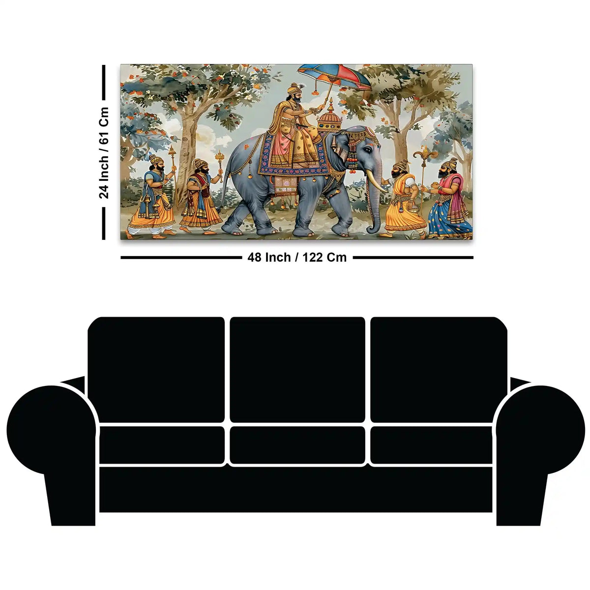 Classic Maharaja Elephant Ride Canvas Painting