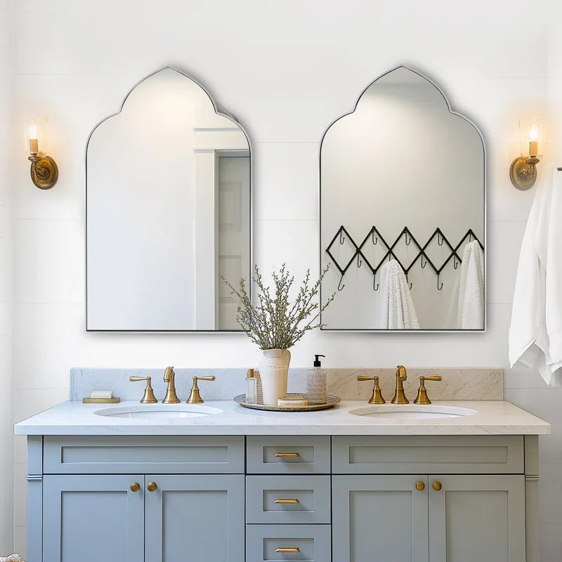 Classic Moroccan-Style Arched Bathroom Cabinet Wall Mirror