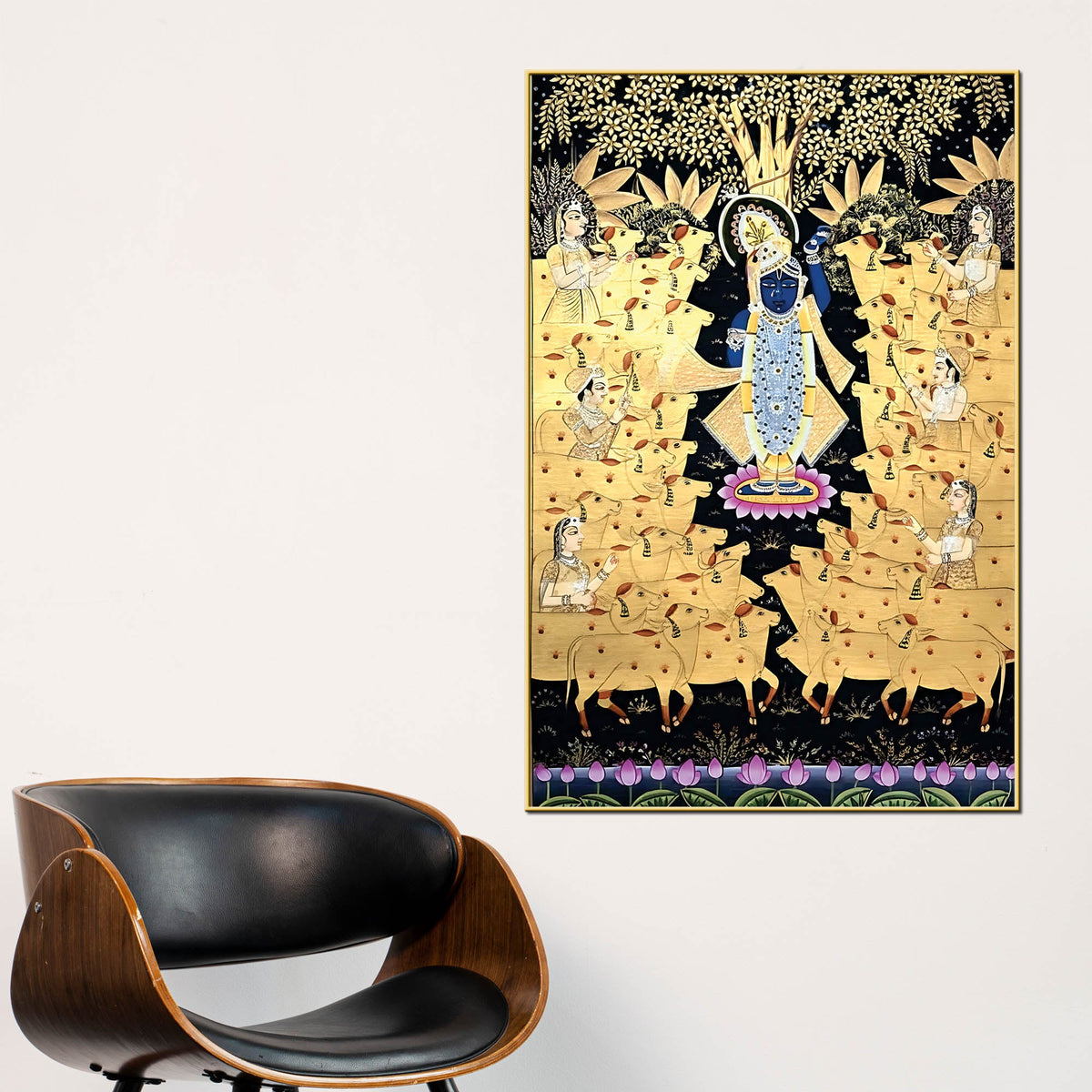 Classic Nathdwara Pichwai Shrinathji Canvas Painting | Hindu Spiritual Decor