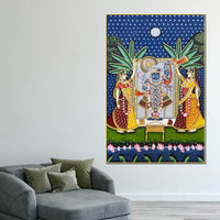 Classic Nathdwara Shreenathji Krishna Pichwai Canvas Wall Painting
