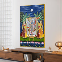 Classic Nathdwara Shreenathji Krishna Pichwai Canvas Wall Painting