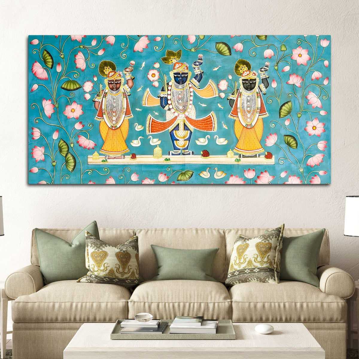 Classic Nathdwara Shrinathji Pichwai Painting on Canvas – Spiritual Decor