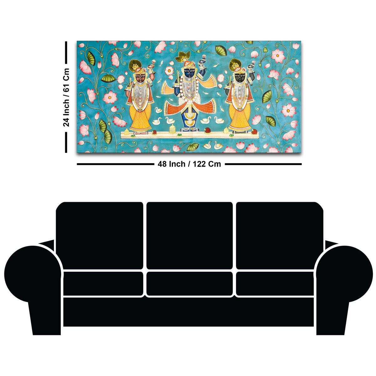 Classic Nathdwara Shrinathji Pichwai Painting on Canvas – Spiritual Decor