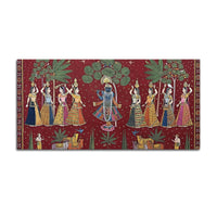 Classic Nathdwara Style Shri Krishna Raas Leela Pichwai Canvas Wall Painting