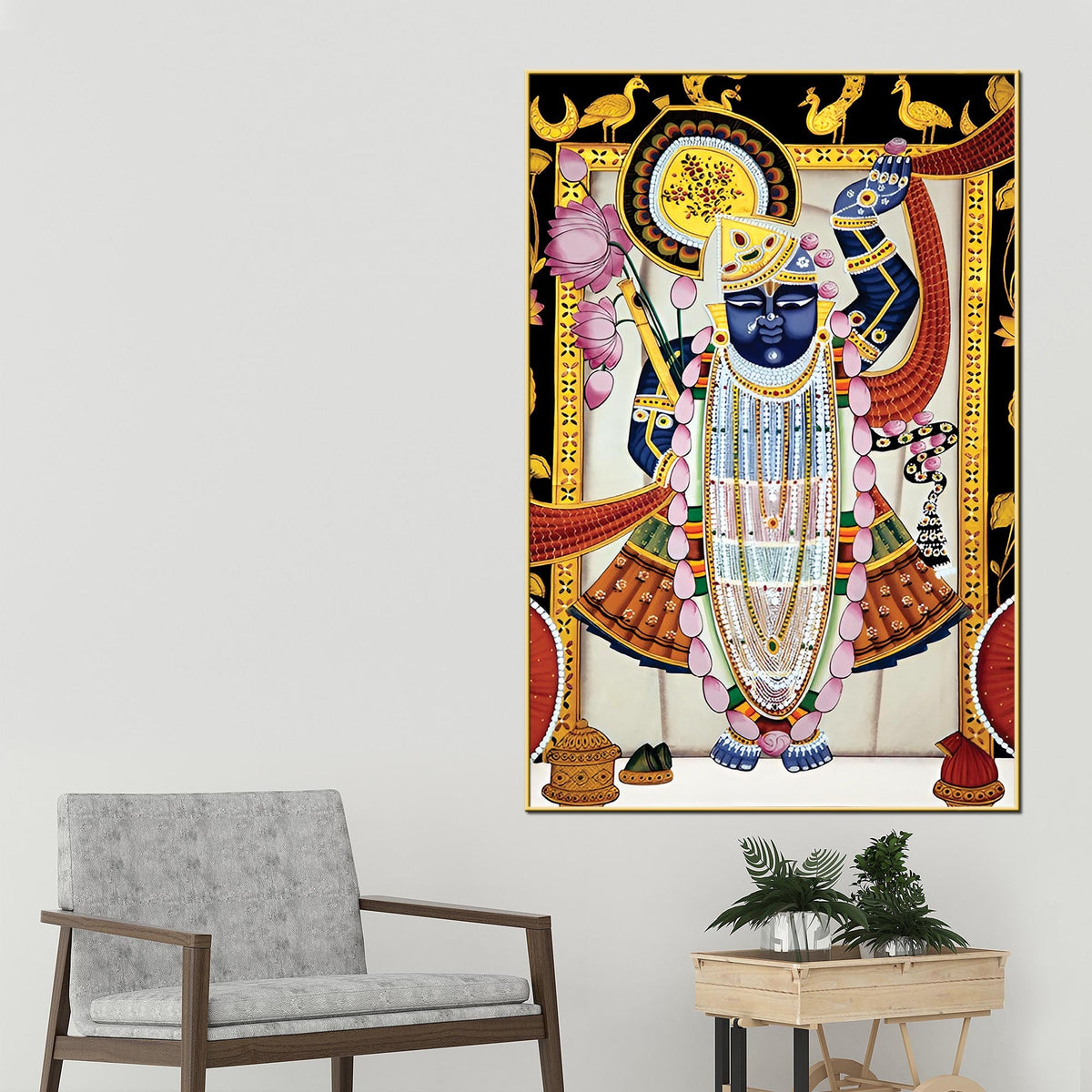 Classic Pichwai Shrinathji Canvas Painting | Luxury Ethnic Wall Art