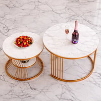 Classic Style Complementing Copper Coffee Table Set of 2