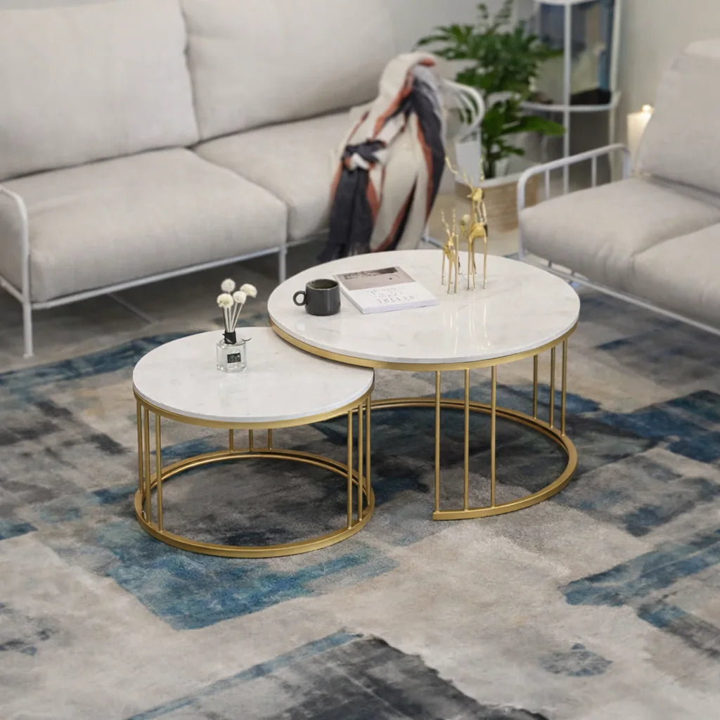 Classic Tethered Metallic Premium Table Set of 2