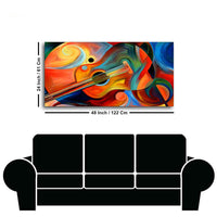 Colorful Abstract Guitar Premium Canvas Wall Painting