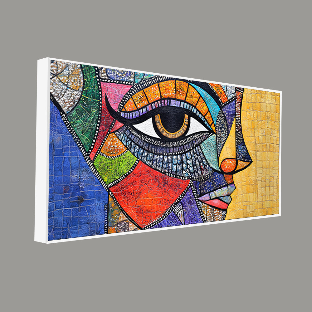 Colorful and Detailed Textured Face Art Canvas Wall Painting