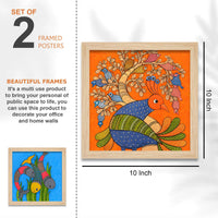 Colorful Animal Traditional Indian Folk Art Wall Frame Set of Four