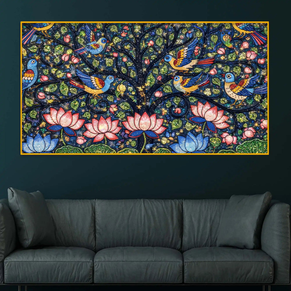 Colorful Crystal Glass Wall Art Painting for Elegant Spaces