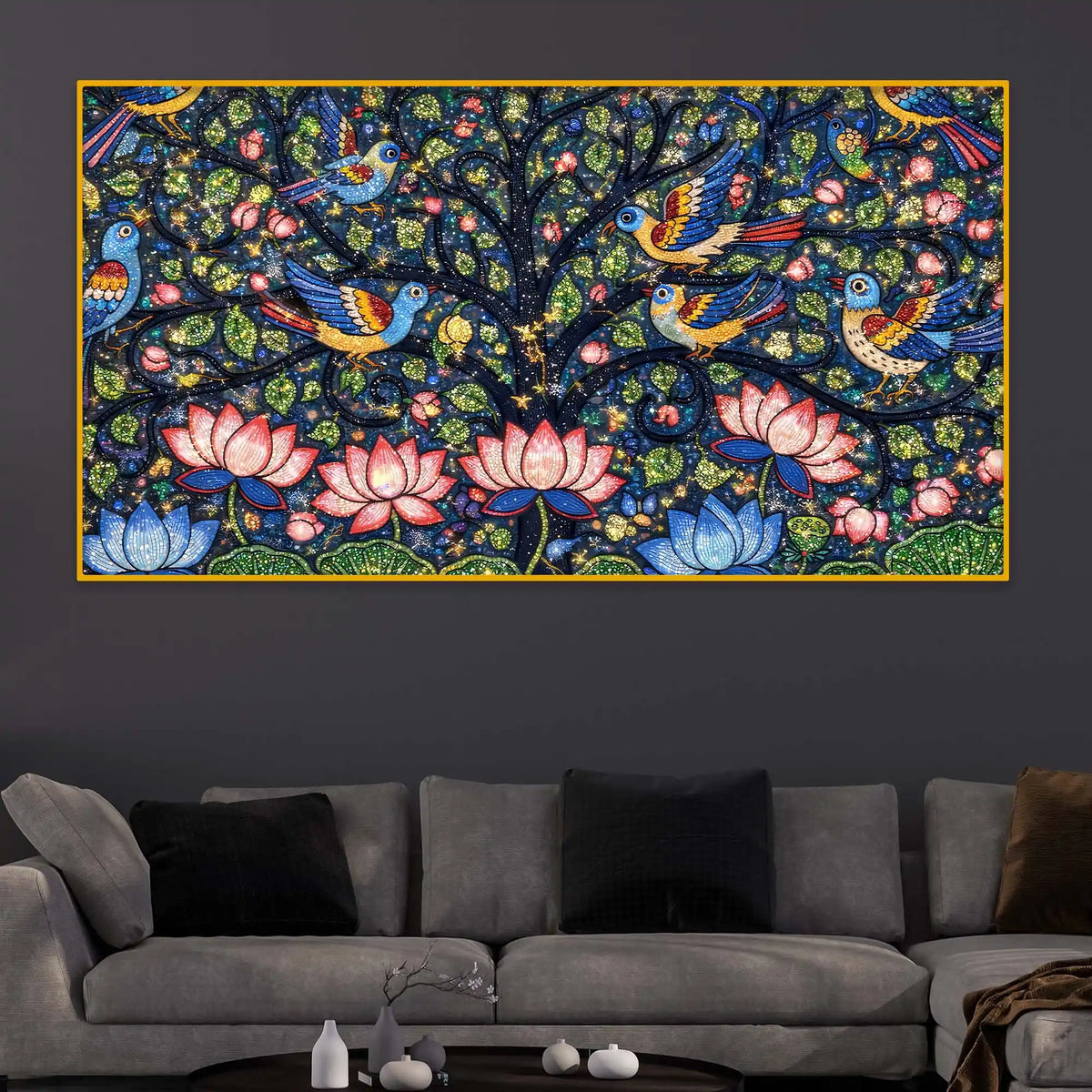 Colorful Crystal Glass Wall Art Painting for Elegant Spaces