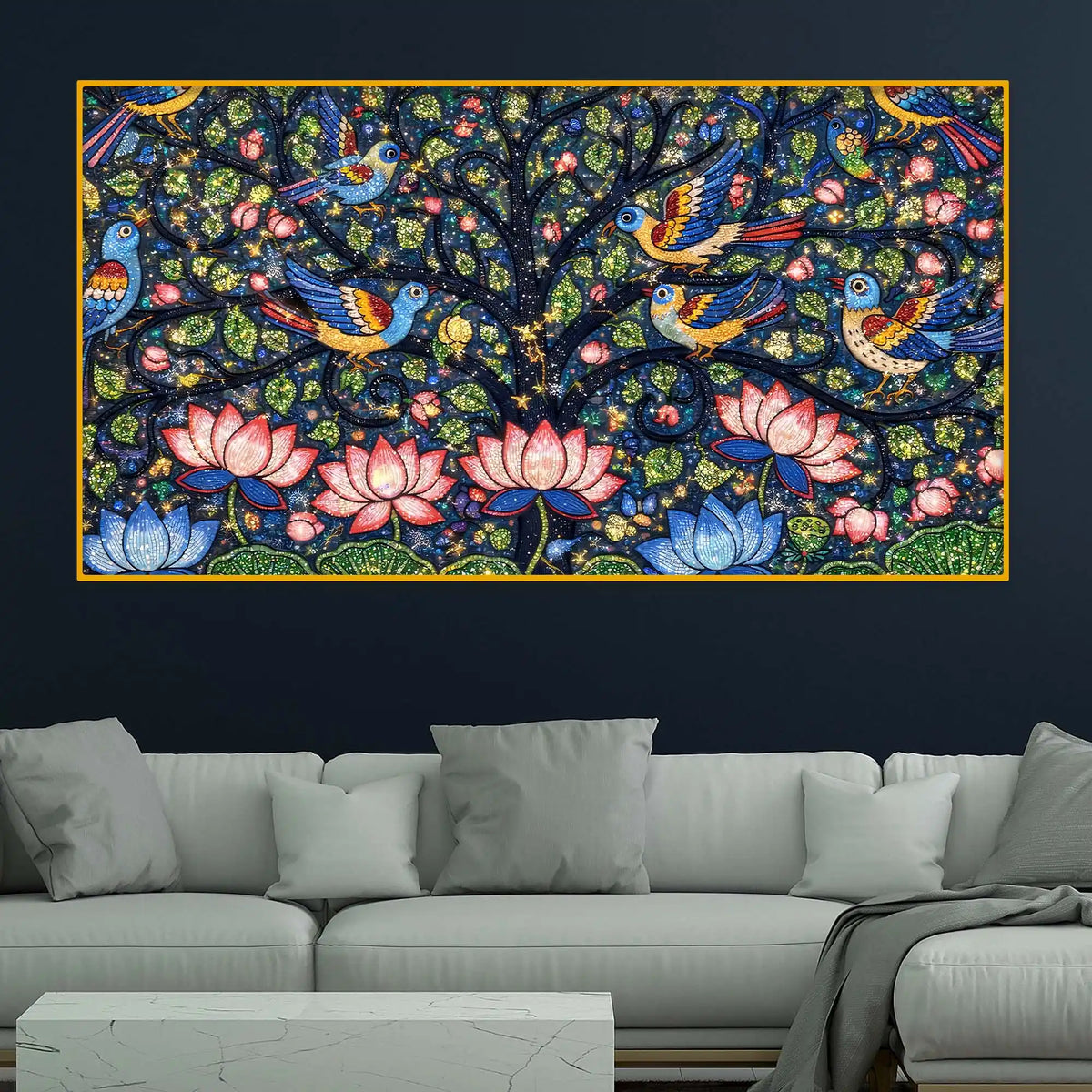 Colorful Crystal Glass Wall Art Painting for Elegant Spaces