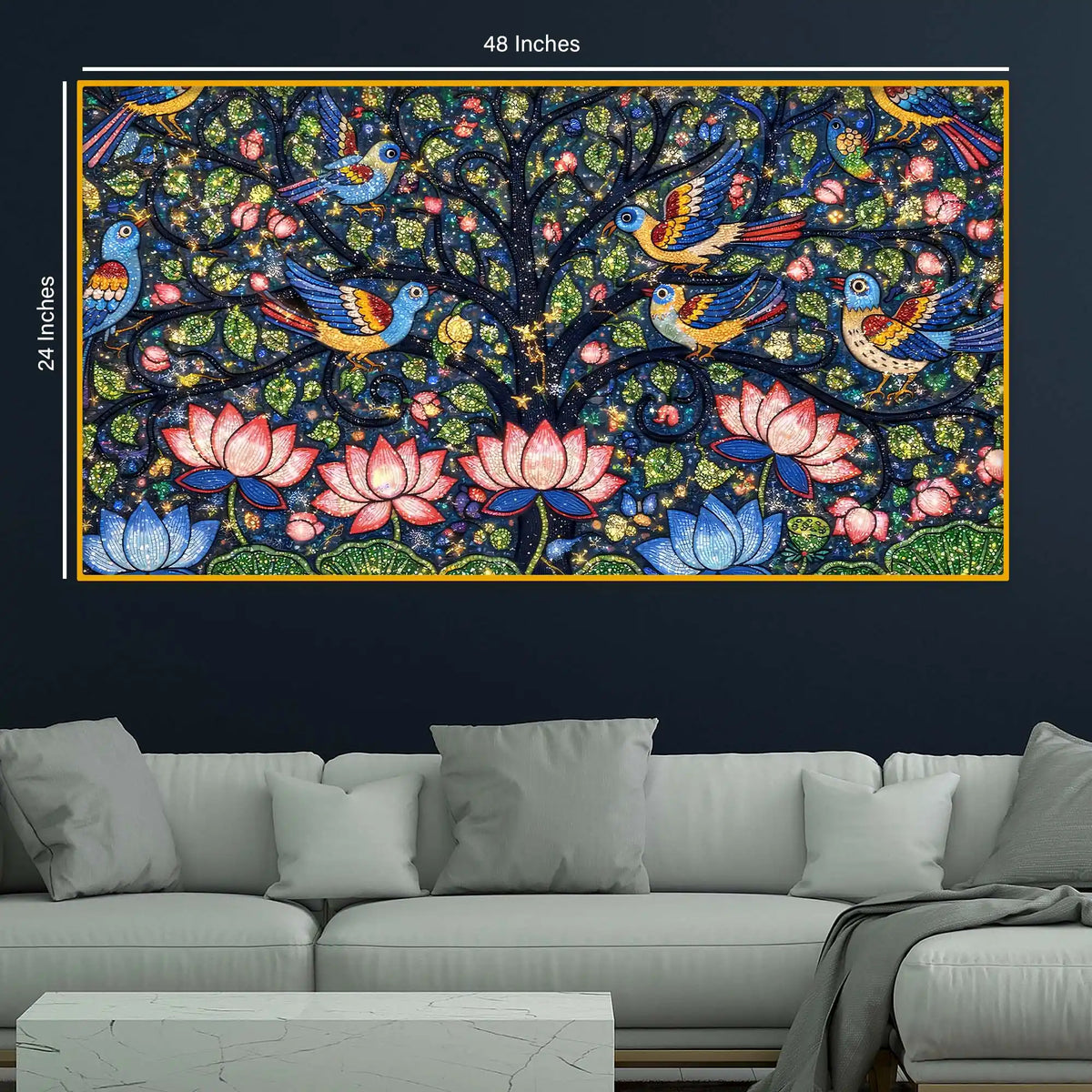 Colorful Crystal Glass Wall Art Painting for Elegant Spaces