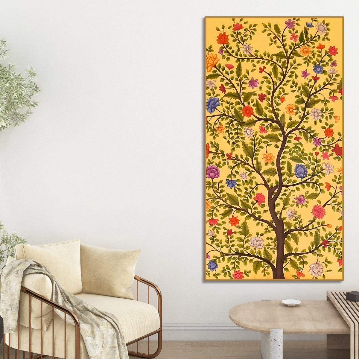 Colorful Floral Tree Canvas Wall Painting | Nature Inspired Home Decor