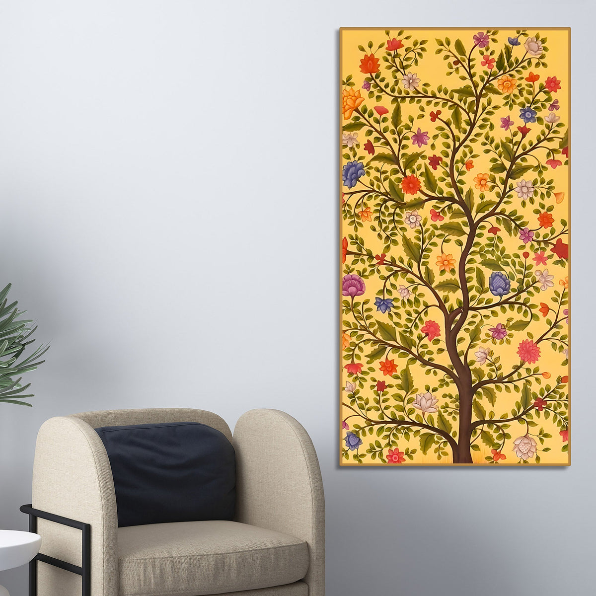 Colorful Floral Tree Canvas Wall Painting | Nature Inspired Home Decor