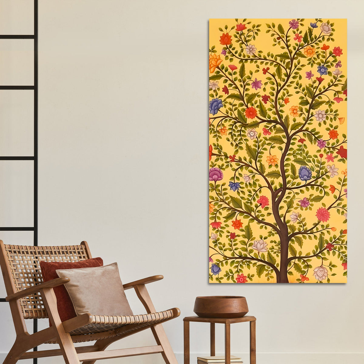 Colorful Floral Tree Canvas Wall Painting | Nature Inspired Home Decor