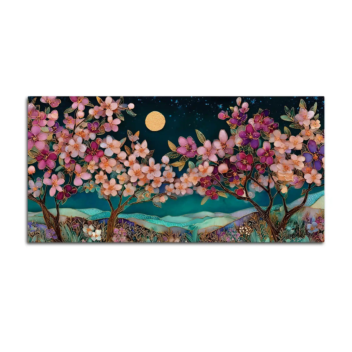 Colorful Flower Abstract Canvas Painting for Living Room Decor