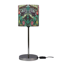 Colorful Floral Printed Art Shade Table Lamp with Silver Base