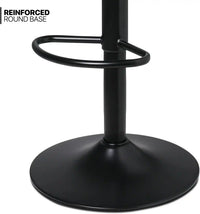 Comfortable Height Adjustable Red Lounge Bar Stools with Black Metal Base