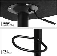 Comfortable Height Adjustable Red Lounge Bar Stools with Black Metal Base