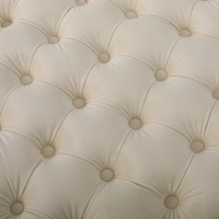 Comfy Square Shape White Color Ottoman with Metal Finish