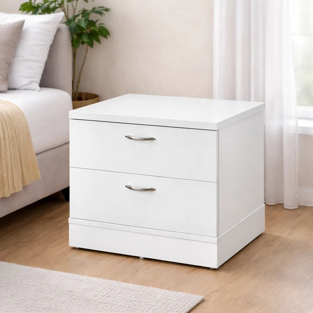 Compact Bedside Table with Two Drawers