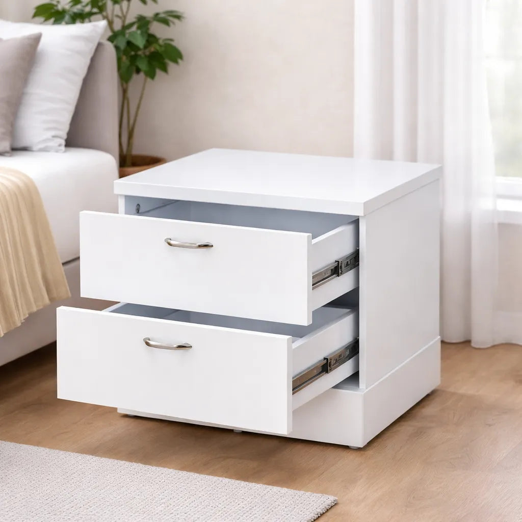 Compact Bedside Table with Two Drawers