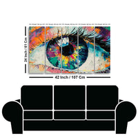 Conceptual Abstract Picture of the Eye Five Pieces Wall Painting