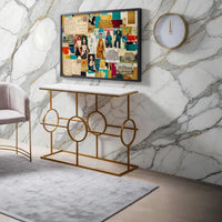 Contemporary Console Table in Geometric Pattern Design