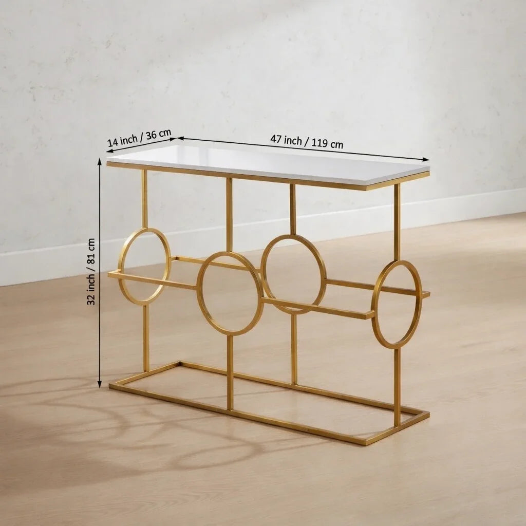 Contemporary Console Table in Geometric Pattern Design