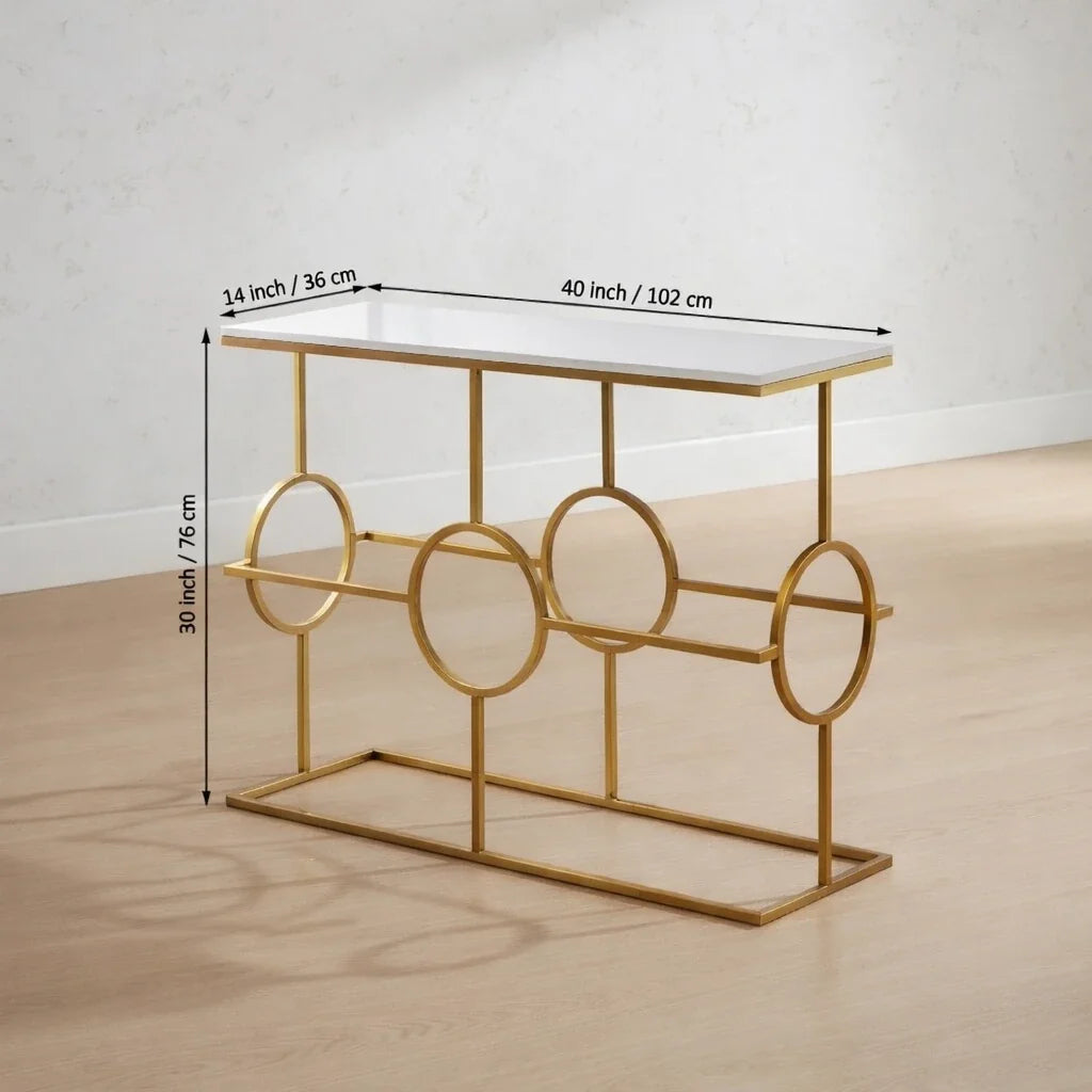 Contemporary Console Table in Geometric Pattern Design