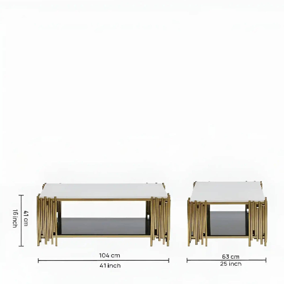 Contemporary Designer Center Table with Dual-Tier Shelving