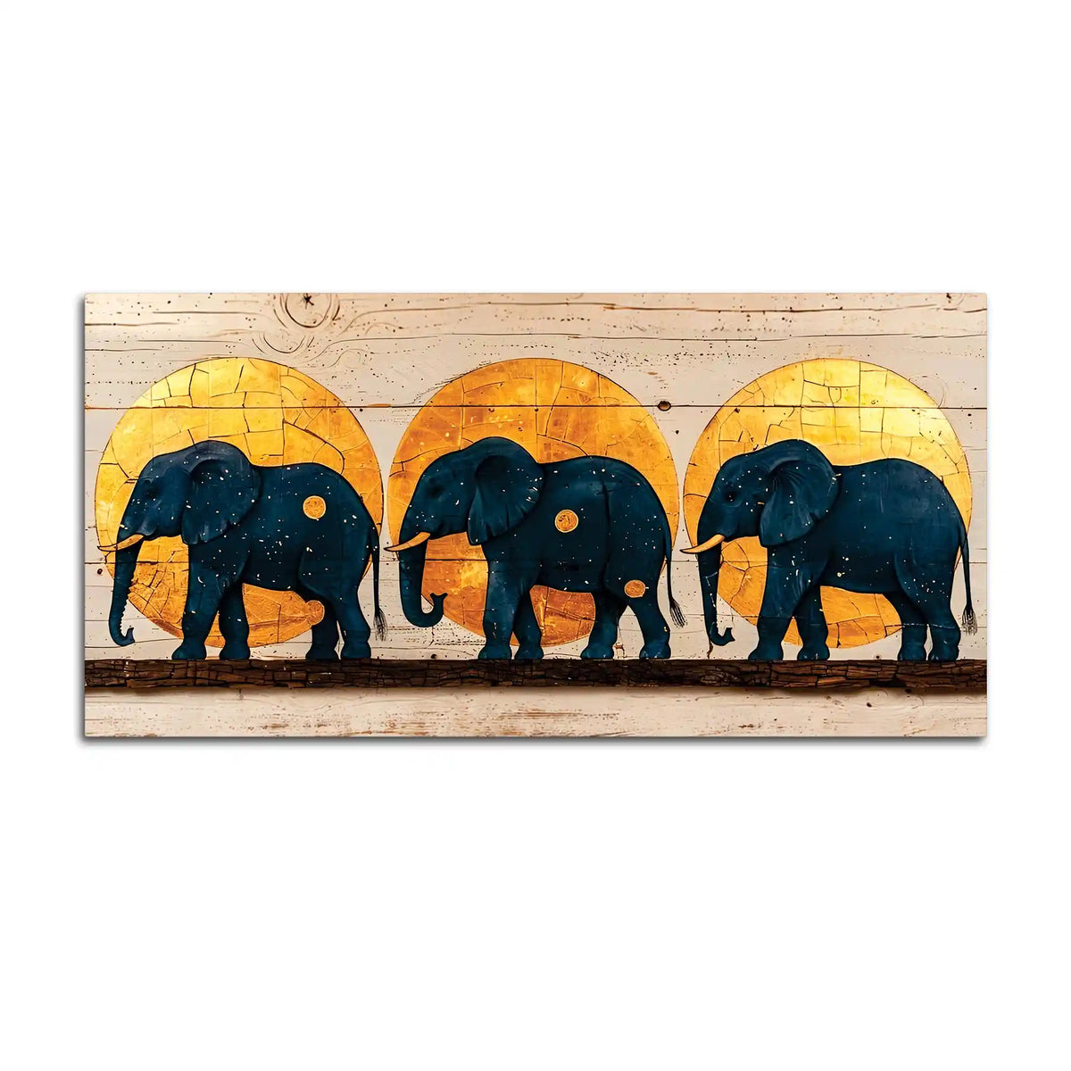 Contemporary Elephant Family Canvas Wall Painting
