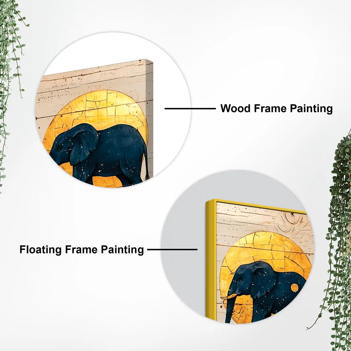 Contemporary Elephant Family Canvas Wall Painting