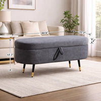 Contemporary Grey Bench with Storage and Designer Finish