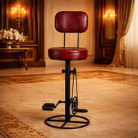 Bicycle Pedal Lounge Bar Chair with Leather Seat and Back