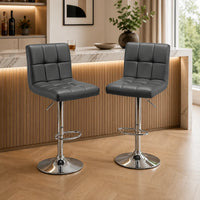 Luxurious Leatherette Grey Color Bar Stool / Long Chair